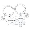 Nfyxcaz 2PCS Friendship Puzzle Keychain Couple Keyring For Women Weirdo