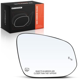 A-Premium Right Passenger Side Heated Mirror Glass with Backing Plate - Compatible with Toyota Highlander 2014-2019 - Exterior Side View Convex Mirror with Blind Spot Detection