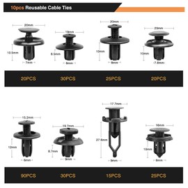 GOOACC GOOACC 635Pcs Car Push Retainer Clips & Auto Fasteners Assortment -16 Most Popular Sizes Nylon Bumper Fender Rivets with 10 Cable Ties and Fasteners Remover for Toyota GM Ford Honda Acura Chrysler