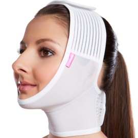 LIPOELASTIC- FM extra- Post Surgical Chin and Neck Lifting Compression Mask for Women and Men with Velcro fastener (X Large, X-Large)