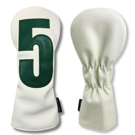 Golf Headcover, Stylish, Cool, Big Number Headcover, Prevents Counting Mistakes, Waterproof, High Quality PU Material, Effectively Protects Your Head (White, 5W)