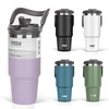TYESO Tumbler with Straw, 1050ml Coffee Thermos, Vacuum Insulated Handle