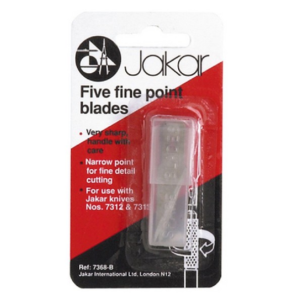 Five Fine Point Knife Blades Blade Replacement Refill Spare Blades Jakar 7368-B