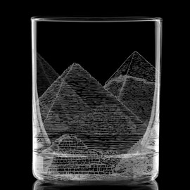 PYRAMIDS OF GIZA Engraved 11oz Rocks Glass | Majestic Symbol of Ancient Mystery | Great Gift Idea!