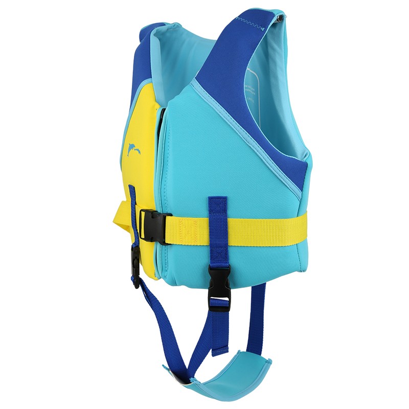 Neoprene Blue Yellow Summer Children Life Jacket Fin Buoyancy Floating