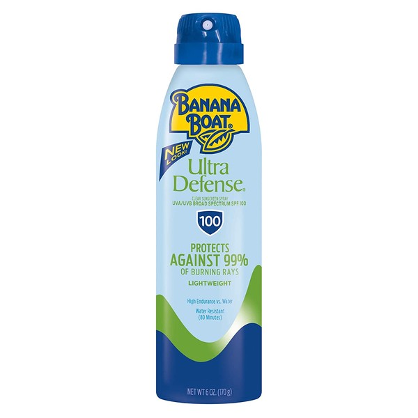 Banana Boat Sunscreen Ultra Defense MAX Skin Protect Ultra Mist Broad Spectrum Sun Care Sunscreen Spray - SPF 100, 6 Ounce