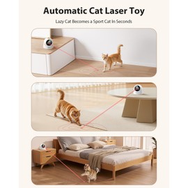 ROJECO Auto Laser Cat Toy - Random Motion Track, Magnetic 360° Base, Run Quiet,Rechargeable with 1000mAh Battery, Auto Sleep & 3 Speed Modes, Safe for Cats,Interactive Cat Toys for Bored Indoor