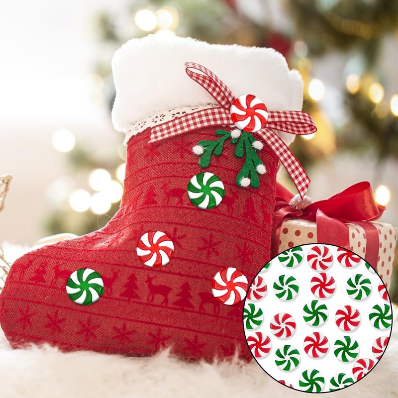 WELANE Christmas Candy Decor, 60 PCS Mini Red Green Christmas