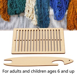 Atyhao 2Pcs Belt Weaving Loom Kit, Wooden Belt Weaving Shuttle Tools for Bracelet Bag Camera Strap