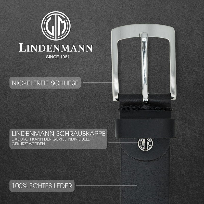 Linden Mann/Full Buffalo 4 mm Real Leather Men's Belt, full-grain