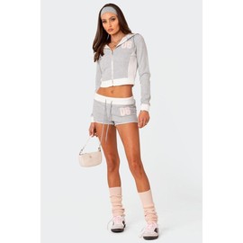 Pat Low Rise Shorts - Color: GRAY MELANGE, Size: L