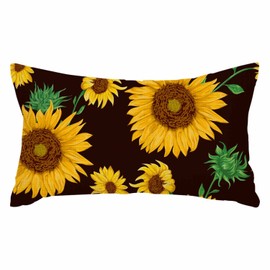 IBILIU Throw Pillow Covers Sunflowers Floral Flower Vintage Leaf Art Botanical Cushion Pillow Case Home Decor Pillowcase 12x20 Inches