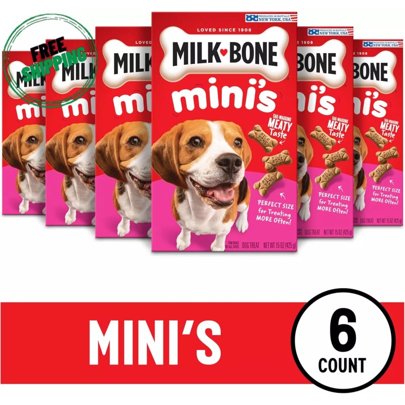 Milk-Bone Mini'S Original Dog Biscuits, 15 Ounce (Pack of 6)