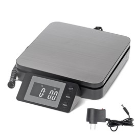 P PBAUTOS 110 LBS Digital Postal Scale, Stainless Steel Shipping Scale for Packages with 5 Weighing Modes, Tare & Hold Functions, AC Adapter Included