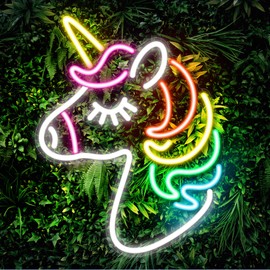 Kavaas Neon Unicorn Sign 13.8" x 10.7", LED Unicorn Neon Lights for Girls Room Office Dorms - Best Gifts for Birthday, Christmas, Unicorn Lovers, Kids
