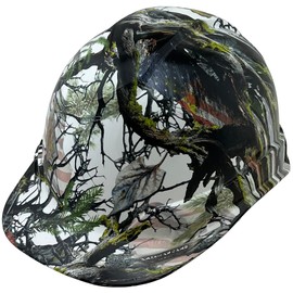 Texas America Safety Company Camo Hydro Dipped American Flag Print Hard Hat | ANSI Type 1 Class C, E, G Hard Cap w/ 6-Point Suspension, Adjustable Ratchet | Safety Gear