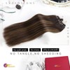 Moresoo Micro Ring Real Hair Extensions, 50 cm, Brown Root