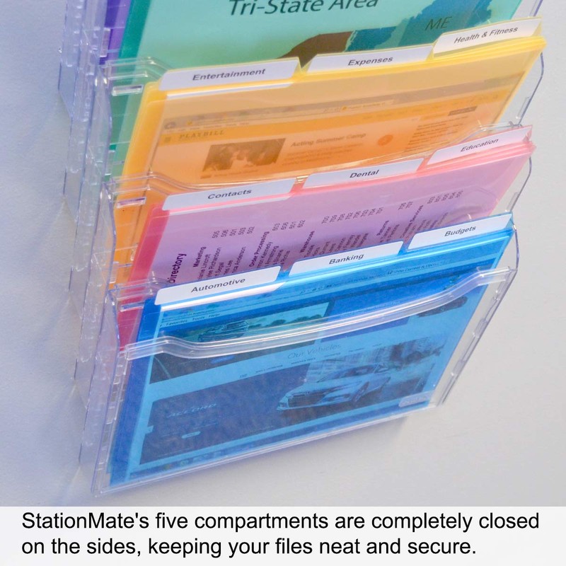 Ultimate Office StationMate Wall File Organizer, 5 Tier Vertical Mount