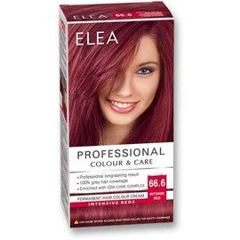 ELEA Professional Permanent Hair Colour Cream 66.6 Intense Red with Oil Care Complex