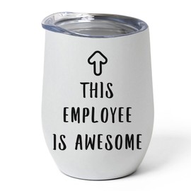 This Employee Is Awesome Tumbler 12oz Stainless Steel - Funny Vacuum Insulated Cup With Lid Appreciation Gifts for Employees
