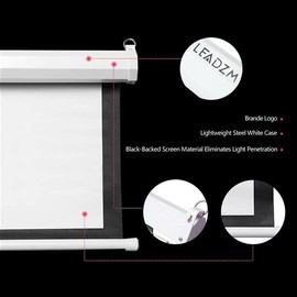100" 4:3 80" x 60" Viewing Area Motorized Projector Screen with Remote Control Matte White