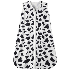 GUNTAIL Baby Sleep Sack 12-18 Months Baby Wearable Blanket 100% Rayon Cotton 2-Way Zipper Toddler Sleeping Sack，Comfy Soft Lightweight TOG 0.3（Cow Print）