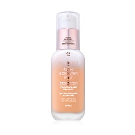 Deborah Milano Skin Booster MAT Foundation Serum SPF 15 No.5 Tan, Invigorating and Brightening with Vitamin C, Natural Effect, Smooths Complexion 30 ml