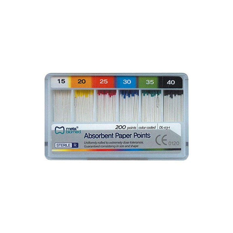 Dental Endo Endodontic - Puntos de papel absorbentes (15-40), color
