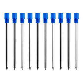 Blue Ink Refills (10 Pcs), Replaceable Pen Refills, 2.75 inch (70 mm) Ballpoint Pens Refills, 1.0mm Medium Tips - Blue