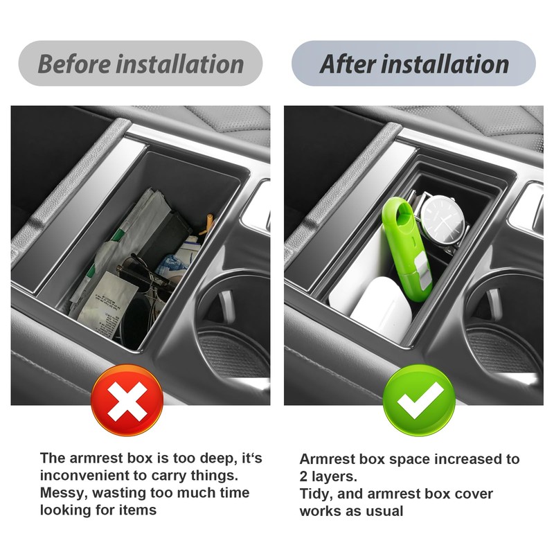 SKTU for 2024 2025 2026 VW Atlas Center Console Organizer