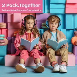 2 Pack Noise Canceling Headphones for Kids, Kids Ear Protection Earmuffs for Autism, Toddler, Children, Noise Cancelling Sound Proof Earmuffs/Headphones for Concerts, Air Shows, Fireworks