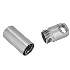Pill Holders, Single Chamber Stainless Steel Waterproof Keychain Pill Case Survival Pill Bottle Box Organizer Container (M)