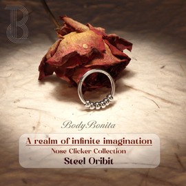 BodyBonita Septum Piercing 16G - 316L Stainless Steel Nose Piercing Nose Ring Hoop for Women Men Helix Conch Piercings Tragus Daith Cartilage Piercing 8mm 10mm, Stainless Steel