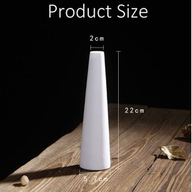 Tall White Ceramic Bud Vase Single Flower Small Bud Decorative Floral Vase Home Decor Centerpiece Modern Minimalism Style for Home Office Shelf Decor