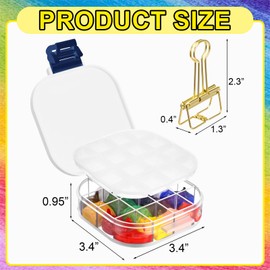Humyoun Paint Storage Palette Box 16 Wells Airtight with Sealing Lid and Fixing Clips, Portable for Outdoor Use, for Watercolor, Gouache, Acrylic and Oil Painting (Blue)