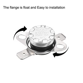 uxcell KSD301 Thermostat 50°C/122°F 10A Normally Open N.O Adjust Snap Disc Temperature Switch for Microwave,Oven,Coffee Maker 5pcs