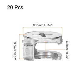 sourcing map Cam Lock Nut for Furniture, 20pcs 15x9.5mm Joint Connector Locking Nuts Furniture Connecting Cam Fittings
