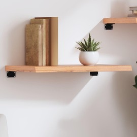 ZJMTOCYU Rustic Wall Shelf for Enhanced Home Décor and Storage, Solid Oak Wood, Handmade with Unique Live Edge Design, 23.6" x 11.8"
