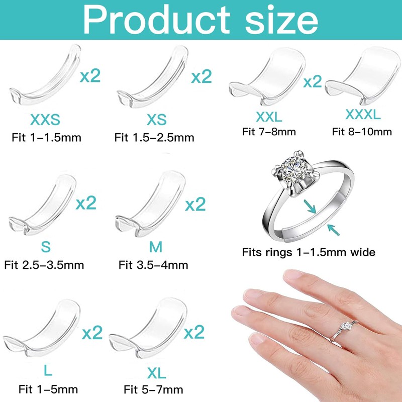 Xrten Pack of 16 Ring Size Adjusters for Loose Rings,
