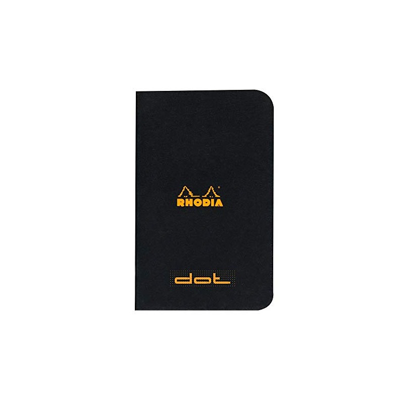 RHODIA 119155C - Black Piqué Notebook - 7.5 x 12