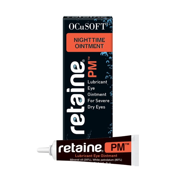 OCuSOFT Retaine PM Nighttime Ointment - Lubricant Eye Ointment for Overnight Dry Eye Comfort - Cools and Soothes Irritated Eyes - 5g Tube