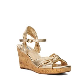 Dune London Women's Kaino Wedge Sandal, Gold, 7