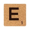 eBuyGB Scrabble Drinks Coasters, Square Cork Coaster, Individual Alphabet Letters,