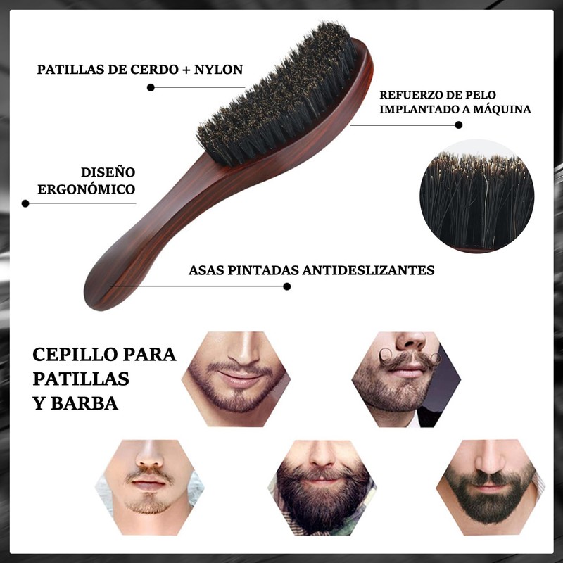 CHENGBAO Cepillo ondulado,cepillo de pelo para hombre, juego de cepillo