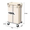 Laundry Basket with Wheels, Rolling Laundry Hamper with Removable Bag,