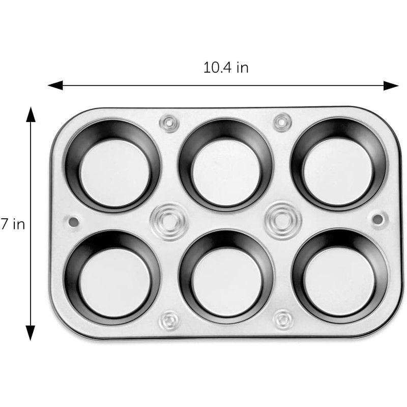 DecorRack Non-Stick Muffin Pan, 6-Cup, Bakeware for Baking Cupcakes (Pack