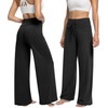 ZOOSIXX Soft Black Pajama Pants for Women, Wide Leg Comfy