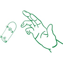 hBARSCI Fingerboard Kickflip Vinyl Decal - 5 Inches - for Cars, Trucks, Windows, Laptops, Tablets - Outdoor-Grade 2.5mm Thick Vinyl - Green