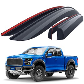 Goodyear Shatterproof Window Deflectors for Ford F150 Raptor 2017-2025 SuperCab, Tape-on Rain Guards, Window Visors,Vent Deflector Visor, Car Accessories,4 pcs. - GY008521