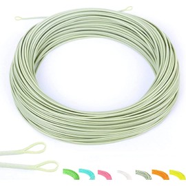 Maimumcatch Fly Fishing Line, Floating Fly Line & Fly Line Combo with Backing Leader and Tippet (1F/2F/3F/4F/5F/6F/7F/8F/9F/10F) (Moss Green with Loops, WF1F)